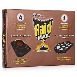 Приманки для тараканов Raid Max 4 шт + регулятор размножения - характеристики и отзывы покупателей.