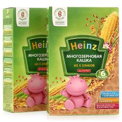 Каша многозерновая Heinz безмолочная 5 злаков с 6 мес - характеристики и отзывы покупателей.