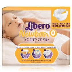Подгузники Libero Newborn 0 - характеристики и отзывы покупателей.