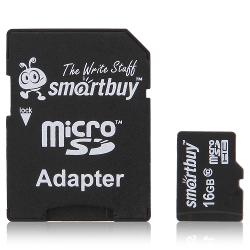 Карта памяти TransFlash 16ГБ MicroSDHC Class 10 Smart Buy - характеристики и отзывы покупателей.