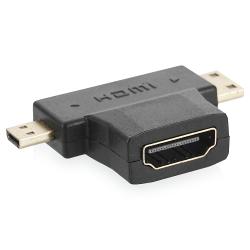 Переходник HDMI F-miniHDMI M-microHDMI M - характеристики и отзывы покупателей.
