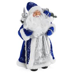 Новогодняя фигурка Дед Мороз в синем костюме - характеристики и отзывы покупателей.