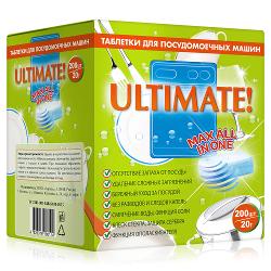 Таблетки для посудомоечных машин ULTIMATE All in One - характеристики и отзывы покупателей.