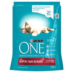 Упаковка сухих кормов 8 шт Purina ONE Adult feline говядина и цельные злаки - характеристики и отзывы покупателей.