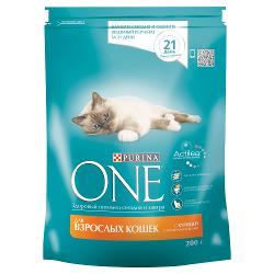 Упаковка сухих кормов 10 шт Purina ONE Adult feline курица и цельные злаки - характеристики и отзывы покупателей.