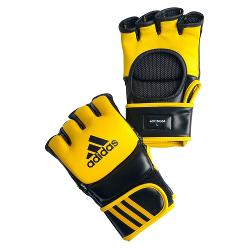 Перчатки для смешанных единоборств Adidas Ultimate Fight желто-черные - характеристики и отзывы покупателей.