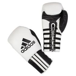 Перчатки боксерские Adidas Super Pro Safety Sparring Lace Quick Pull бело-черные - характеристики и отзывы покупателей.