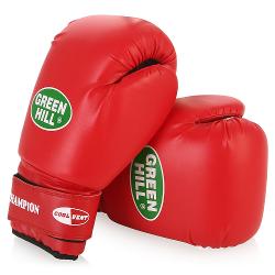 Перчатки боксёрские Green Hill CHAMPION красные 12oz - характеристики и отзывы покупателей.