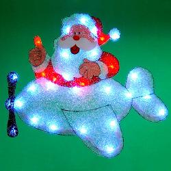 SHLights Панно светодиодное Санта-Клаус на самолете - характеристики и отзывы покупателей.