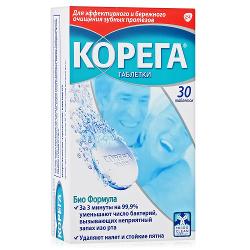 Таблетки Корега Биоформула д/очищения зубных протезов х30 - характеристики и отзывы покупателей.