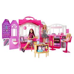 Barbie Переносной домик Barbie + Кукла - характеристики и отзывы покупателей.