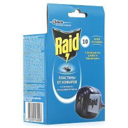 Фумигатор Raid + пластины от комаров 10 ночей - характеристики и отзывы покупателей.